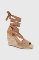 Espadryle damskie - Guess espadryle DIANDRA damskie kolor brązowy na koturnie FLGDIR FAL04 - miniaturka - grafika 1