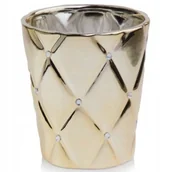 Donice - Doniczka Glamour Ceramiczna Złota Z Cyrkoniami 15 cm - miniaturka - grafika 1