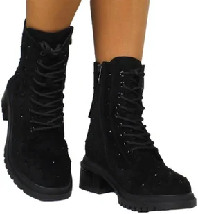 Botki Stylowe S.Barski MR880-017 Black Czarne - S.BARSKI - Botki damskie - miniaturka - grafika 1