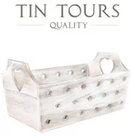 Pudła i pojemniki do przechowywania - DREWNIANA SKRZYNKA Z WYCIĘTYMI GWIAZDKAMI 23x13x8/11 cm - miniaturka - grafika 1