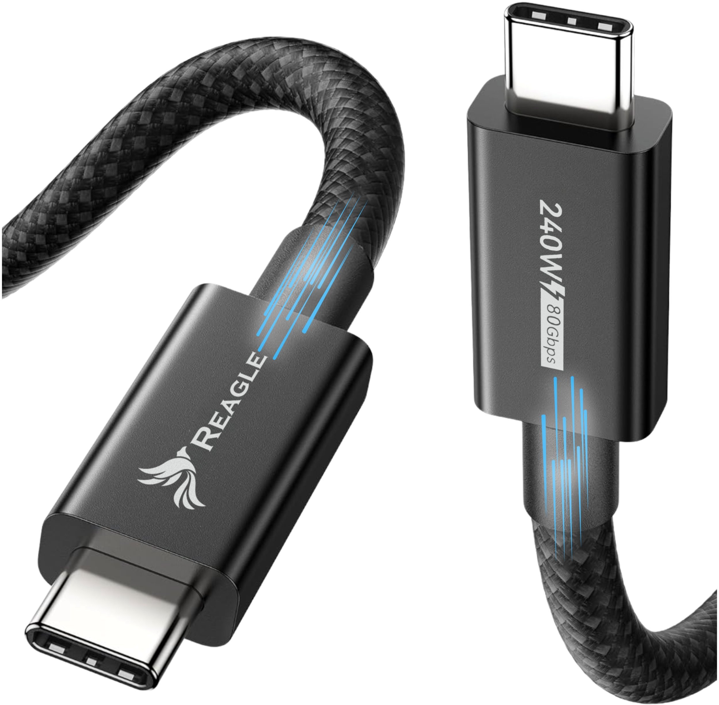 Kabel THUNDERBOLT 5 USB-C 1M PD 240W 16K 80 Gbps USB4, Macbook Pro 14 16 Reagle