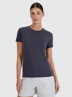 Koszulki i topy damskie - 4F Koszulka trekkingowa z wełną Merino damska 4FWSS25TFTSF1269-22S Czarny Roz. XS - miniaturka - grafika 1