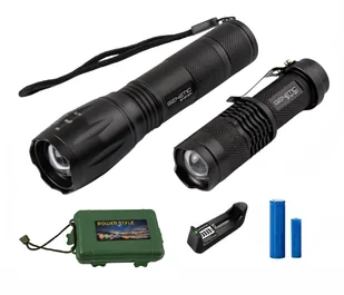 ZESTAW LATAREK LED LATARKA TAKTYCZNA WIELOFUNKCYJNA AKUMULATOROWA - Latarki - miniaturka - grafika 1