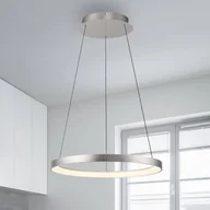 Lampy sufitowe - Paul Neuhaus Lampa wisząca LED Hoop, kolor aluminium, Ø 57 cm, ściemniana - miniaturka - grafika 1