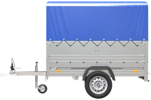 Przyczepa Garden Trailer 200 Kipp z kołem podporowym, burtami BIS, stelażem H-800 i pokrowcem niebieskim - Przyczepy - miniaturka - grafika 5