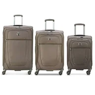 Walizki - DELSEY PARIS - Helium DLX - Zestaw 3 miękkich walizek do bagażu ultralekkiego - Bagaż kabinowy 55 cm średnio walizki 71cm - Duża walizka 83cm - Moka, Mokka, Zestaw 3-częściowy - miniaturka - grafika 1