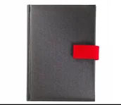 Notesy i bloczki - Notes książkowy A5 BAIA GRAFITOWY z zapięciem, notatnik - miniaturka - grafika 1