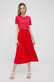 Koszulki i topy damskie - Wrangler t-shirt bawełniany kolor czerwony - grafika 1