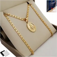 Biżuteria dla dzieci - Łańcuszek Złoty 925 Medalik Komunia Chrzest Roczek - miniaturka - grafika 1