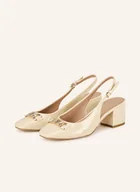 Czółenka - Guess Czółenka Z Odkrytą Piętą Calide beige - GUESS - miniaturka - grafika 1