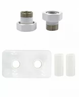 Akcesoria grzewcze - Zestaw maskujący rozeta prostokątna + tuleje + złączki GZ1/2 x GW3/4 biały Twins/Unico - miniaturka - grafika 1