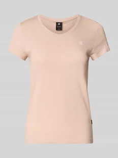 T-shirt o kroju slim fit z wyhaftowanym logo model ‘Eyben’ - Koszulki i topy damskie - miniaturka - grafika 1