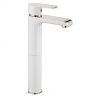 Baterie umywalkowe - Rea B9931 Bloom White/Gold Bateria umywalkowa wysoka - miniaturka - grafika 1