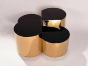 Ławy i stoliki kawowe - Modułowe czarno-złote stoliki kawowe VCJ995 - miniaturka - grafika 1