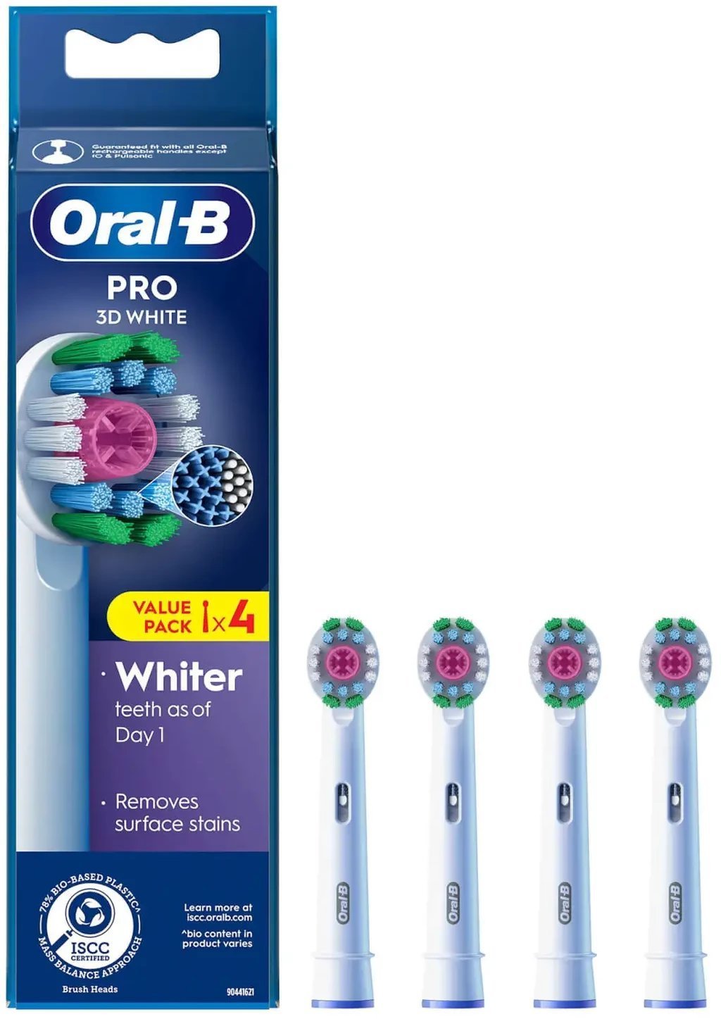 Oral-B Pro 3D White -vaihtoharjat, 4 kpl