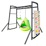 Place zabaw - siłownia ogrodowa plac zabaw Monkey bar Trapez - bocianie gniazdo namiot jasnozielony - miniaturka - grafika 1