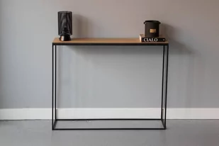 Konsola z drewnianym, dębowym blatem Stam - Konsole i sekretarzyki Konsola z drewnianym, dębowym blatem Stam - Konsole i sekretarzyki - miniaturka - grafika 1