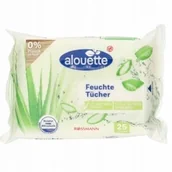 Chusteczki nawilżane - ALOUETTE Chusteczki Nawilżane Aloesowe Delikatne Aloe Vera Extrakt 25 sztuk - miniaturka - grafika 1