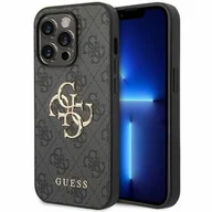 Etui i futerały do telefonów - Guess GUHCP15X4GMGGR iPhone 15 Pro Max 6.7" szary/grey hardcase 4G Big Metal Logo - miniaturka - grafika 1