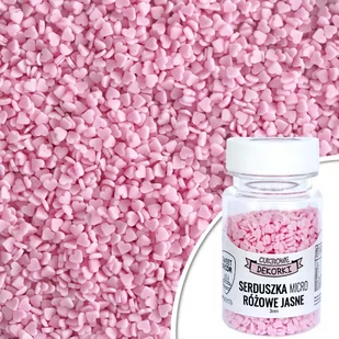 Posypka cukrowa SERDUSZKA RÓŻOWE micro 3 mm Sweet Decor, 30 g - Dodatki do ciast w proszku - miniaturka - grafika 1