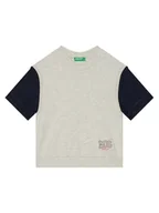 Swetry dla chłopców - United Colors Of Benetton Sweter 3BC1G10IN Szary Regular Fit - miniaturka - grafika 1
