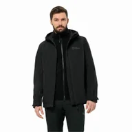 Kurtki męskie - Męska kurtka Jack Wolfskin TAUBENBERG 3IN1 JKT M black - S - miniaturka - grafika 1