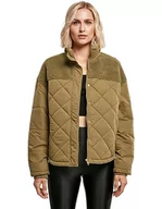 Kurtki damskie - Urban Classics Damska kurtka zimowa w kratkę, pikowana kurtka ze stójką i elementem Sherpa, krój oversize Quilted Puffer Jacket, rozmiar XS do 5XL - miniaturka - grafika 1
