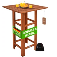 Stoły ogrodowe - Stolik wysoki Drewno akacjowe 75x75x110cm - miniaturka - grafika 1