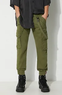 Alpha Industries spodnie Utility Pant męskie kolor zielony w fasonie cargo - Spodnie męskie - miniaturka - grafika 1
