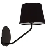 Lampy ścienne - Sigma czarny kinkiet do salonu LIZBONA 32112 lampa ścienna w stylu hotelowym z czarnym abażurem 32112 - miniaturka - grafika 1