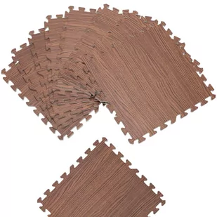 Mata ochronna na podłogę / puzzle 8-cz. brązowa o wyglądzie drewna - Maty piankowe - miniaturka - grafika 1
