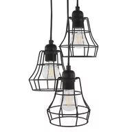 Lampy sufitowe - Beliani Lampa wisząca czarna 3 klosze PECWAN - miniaturka - grafika 1