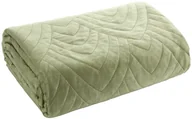Narzuty - Narzuta welurowa LUIZ6 pikowana 220x240 hot press j. zielona na łóżko - miniaturka - grafika 1