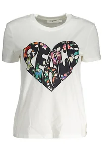 DESIGUAL DAMSKI T-SHIRT Z KRÓTKIM RĘKAWEM BIAŁY - Portfele - miniaturka - grafika 1