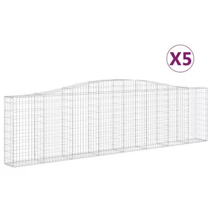 VIDAXL Kosze gabionowe, 5 szt, 400x30x100/120 cm, galwanizowane żelazo - Ogrodzenia - miniaturka - grafika 3