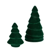 Ozdoby bożonarodzeniowe - Ceramiczna choinka pokryta welurem 11 cm - miniaturka - grafika 1