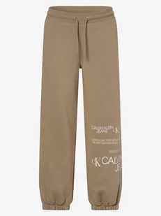 Calvin Klein Jeans Damskie spodnie dresowe, beżowy - Spodnie sportowe damskie - miniaturka - grafika 1