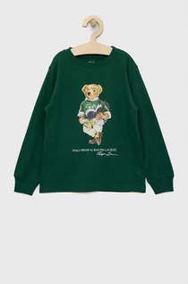 Bluzki dla chłopców - Polo Ralph Lauren longsleeve bawełniany dziecięcy kolor zielony z nadrukiem - grafika 1