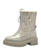 Kozaki damskie - Marco Tozzi Damskie botki Zip+Slip 2-26449-43 modne kozaki, taupe MET.Comb, 36 EU, Taupe Met Comb, 36 EU - miniaturka - grafika 1