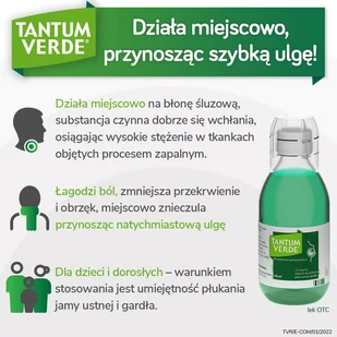 Tantum Verde, r-r do płukania j. ustnej i gardła 1,5 mg/ml, 240 ml. - Przeziębienie i grypa - miniaturka - grafika 3