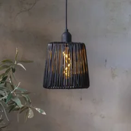 Lampy ogrodowe - STAR TRADING Lampa wisząca zewnętrzna LED Twine czarny plastik Ø 15cm bateria - miniaturka - grafika 1