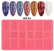 Ozdoby do paznokci - Allepaznokcie Silikonowe formy do zdobień pod Powder Gel (model 1) - miniaturka - grafika 1