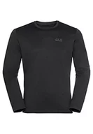 Koszulki męskie - Jack Wolfskin Męski T-shirt Sky Thermal, czarny, M - miniaturka - grafika 1