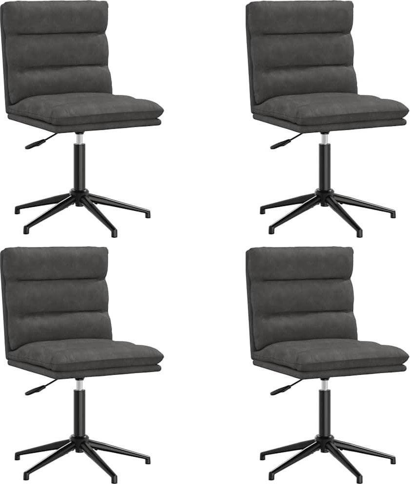 Krzesła stołowe, 4 szt., czarne, obite sztuczną skórą