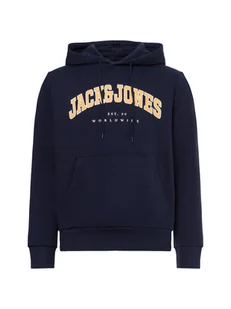 Jack & Jones Męski sweter z kapturem - JJEcaleb Mężczyźni niebieski jednolity, S - Swetry męskie - miniaturka - grafika 1