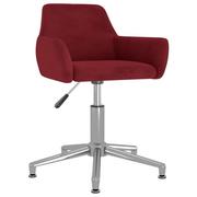 Krzesła - shumee shumee Obrotowe krzesło stołowe winna czerwień obite aksamitem - miniaturka - grafika 1
