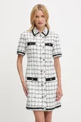 Sukienki - Karl Lagerfeld sukienka z domieszką wełny kolor biały mini prosta A3W13031 - miniaturka - grafika 1