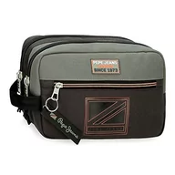 Kosmetyczki, organizery i kuferki - Pepe Jeans Cody Neceser Dwie komory adaptacyjne 22x10x9 cms Poliester Czarny, czarny, Neceser Dos Compartimentos Adaptable, regulowana kosmetyczka dwukomorowa - miniaturka - grafika 1