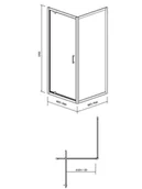Kabiny prysznicowe - Cersanit Arteco Zestaw kabina prysznicowa kwadratowa 90x90x190 cm drzwi uchylne + brodzik kwadratowy 90x90 cm biały S601-132 - miniaturka - grafika 1