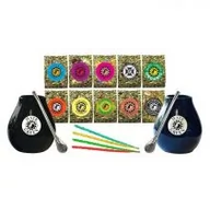 Yerba Mate - Zestaw dla pary Yerba Mate Green Matero luka black i dark blue 10 x 50 g - miniaturka - grafika 1